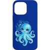 Ocean Aesthetic Decor Custodia per iPhone 14 Pro Max Carino Polpo Cartoon Teal Blu Mare Subacqueo Bella