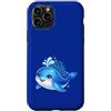 Ocean Aesthetic Decor Custodia per iPhone 11 Pro Carino Balena Cartoon Teal Blu Mare Subacqueo Bella