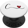 Monogram Designs C Iniziale Cuore Monogramma Regalo, PopSockets PopGrip Adesivo