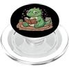 T-rex Dinosauro Lettura Libro Carino Libro Di Lettura Sul T-rex PopSockets PopGrip per MagSafe