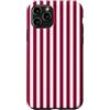 Burgundy Pink Y2K Stripe Aesthetic Custodia per iPhone 11 Pro Design estetico retrò con motivo a righe rosa bordeaux Y2K