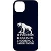 Funny Paleontology Big Cat Prehistoric C Custodia per iPhone 14 Plus Dente a sciabola Tiger Evolution Reset Vintage Umorismo amante degli animali