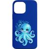 Ocean Aesthetic Decor Custodia per iPhone 13 Pro Max Carino Polpo Cartoon Teal Blu Mare Subacqueo Bella