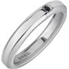 Breil, Anello Uomo Collezione Y, Fedina da Uomo in Acciaio Lucido con Cristallo Nero Incastonato, Anello Maschile dal Design Semplice e Minimal, misura 25