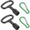QUARKZMAN 2Pz Chiave Triangolare per Bidone Spazzatura Chiave Triangolare Metallo Nero con Portachiavi Verde Set per Bidone Spazzatura Contatore Acqua ed Elettricità