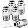 ERGAOBOY 5 pezzi 8 mm diametro esterno tubo x 1/4 filettatura BSP maschio filettatura diritta acciaio inossidabile 304 raccordi a innesto rapido raccordi pneumatici a innesto rapido