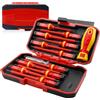 Aicharynic Set di cacciaviti isolati VDE: 30 cacciaviti isolati, cacciaviti magnetici VDE, strumenti per elettricisti, scatola di immagazzinaggio, per impianti elettrici.