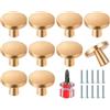 Ainiv 10pz Pomolo per Mobili Rotondo, Maniglia per Armadietto 29,5 mm, Pomelli per Armadietti con Viti e Cacciavite per Porte Armadietti Cassetti e Guardaroba Accessori Mobili (Oro)
