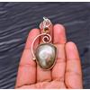 Fatto a mano Ciondolo gioiello in argento sterling 925 con pietra preziosa fossile di ammo...