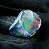 Ethiopian Opal Nero Grezzo Naturale Goffrato 11 Ct 19x17 mm