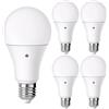 DIMELITALIA Numero Pezzi 5, CONFEZIONE 1 *** Lampadina led goccia a60 e27 9w 4000k 810lm con sensore crepuscolare