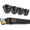 Anlapus 1080P Kit Videosorveglianza, 8CH H.265+ Registratore DVR con 4 Telecamer