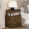Furinno JAYA Comodino con anta con ripiano aperto e mobiletto con anta con angoli arrotondati, tavolino laterale, tavolino d'appoggio, per camera da letto, guardaroba, soggiorno, Pino ambrato