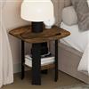 Furinno TIDUR 2 livelli Comodino con design a aperto e portaoggetti con angoli arrotondati, tavolino d'appoggio, tavolino laterale, per camera da letto, guardaroba, soggiorno, Pino ambrato