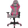 DRIFT GAMING DR90 - Sedia gaming ergonomica con poggiatesta e supporto lombare, schienale reclinabile a 135°, braccioli 2D regolabili, tessuto traspirante, base in nylon e pistone a gas, Grigio-Rosa