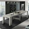 Dmora - Consolle allungabile Martino, Consolle allungabile fino a 12 posti, Tavolo con portallunghe, 100% Made in Italy, cm 51/300x90h77, Cemento