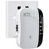 Generico Ripetitore WiFi FOYU 300Mbps 2.4GHz con pulsante WPS e porta LAN wireless, per estendere la rete domestica e d'ufficio., FO-6006