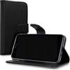 senza marchio CUSTODIA Compatibile con SAMSUNG GALAXY A02S A025 A025F SM-A025M/DS SM-A025F/DS Copertura cover STAND FLIP LIBRO magnetica protezione GEL SILICONE TPU portafoglio porta vano card eco pelle (Nero)