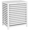 HOMCOM Cesta per il Bucato di Bambù Capacità 55L Cesto per Biancheria con 2 Manici e Borsa Estraibile 50x36x60 cm Bianco | Aosom Italy