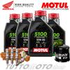 MOTUL - HIFLO - NGK Tagliando CBF 600 N 2008-2012 / Kit Olio Motul 5100 10W40 Filtro Candele CBF600