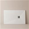 Olimpo Docce Piatto doccia kronos 3cm in marmoresina effetto pietra bianco - griglia inox