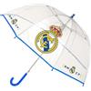 CERDÁ LIFE'S LITTLE MOMENTS Ombrello manuale Poe Bolla Real Madrid - Ombrello per bambini, a bolla trasparente, con design ufficiale del Real Madrid, apertura manuale di sicurezza