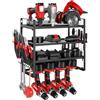 VEVOR Scaffale per Utensili Elettrici da Parete, Portautensili da Parete per Trapani a 4 Livelli con 4 Supporti per Trapano, Portaoggetti con Supporto per Cacciavite, per Utensili da Garage Officina
