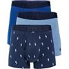 Polo Ralph Lauren Men's Stretch Classic Fit Boxer Briefs, Trunks & Long Leg Available, 3-Pack, Royal Heather/Blue Heather White/Blue-3 Pack, Large