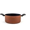 H&H Alessandro Borghese Paprika Casseruola 2 Manici in Alluminio Antiaderente, 24cm