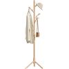 WOLTU Appendiabiti da Terra a Forma di Albero, Attaccapanni con 13 Ganci, Altezza Regolabile su 3 Livelli, in Legno, per Ingresso, Guardaroba, Camera da Letto e Ufficio, 48x42x175 cm, Legno Naturale