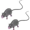 Ymhapp 2 topi finti realistici, ratti spettrali, scherzo di Halloween, ratto di gomma con coda lunga, decorazioni inquietanti per il giorno del pesce d'aprile, 2 pezzi