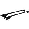 MENABO TIGER BLACK XL 000086000000 Barra Portatutto da Tetto nere, per Auto con Railing Aperti, Nero, 135 cm, Portata 75 kg, Sistema T-Slot 20 mm