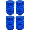 cyclingcolors 4x Cappucci delle valvole cappuccio tappi valvola in alluminio Schrader per pneumatici bici moto auto auto quad monopattino, blu