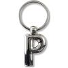 if Portachiavi in metallo personalizzabile con lettere dell'alfabeto P, 7 cm, argento, Argento, 7 cm, Classico