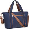 Kono Borsone da viaggio con tasca bagnata sotto il sedile, borsa da cabina resistente all'acqua, bagaglio a mano, borsa per il fine settimana da donna, Navy/Marrone, alla moda