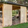 SpaceDresser Tende trasparenti impermeabili per esterni, per patio, 2 pannelli, con tasca per asta, per interni, in voile, per soggiorno, 132 x 248 cm, beige