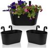 KIBAGA Bellissimi vasi da fiori da appendere per ringhiere o recinzioni esterne, elegante set di 3 fioriere da terrazza sembrano grandi su qualsiasi balcone o portico. Le fioriere da esterno sono perfette
