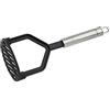 Fackelmann Schiacciapatate 25 cm, manico ovale, schiacciapatate per padelle e pentole rivestite, utensili da cucina in acciaio inox e plastica di alta qualità (colore: argento/nero), quantità: 1 pezzo