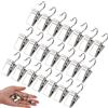 Janyun, 30 piccoli ganci per tende a clip, per feste di Natale, per decorazione domestica, colore: argento
