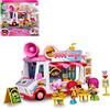 Pinypon - Happy Burger, playset ristorante e veicolo, include 1 bambola, accessori, per bambine e bambini dai 4 anni, Famosa (700017210), Multicolore
