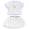 Corolle Ma Corolle 9000212900 Set Gonna e T-Shirt, Avorio e Oro, Vestiti per Bambola Ma Corolla, 36 cm, dai 3 anni