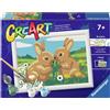 RAVENSBURGER, CREART Ravensburger - creart serie e: bunny friends, dipingere con i numeri per bambini 7+ anni