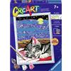 RAVENSBURGER, CREART Ravensburger - creart serie d - gatto sognatore, dipingere con i numeri per bambini 7+ anni