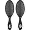 Wet Brush, Confezione da 2 spazzole districanti, con setole IntelliFlex ultra morbide, scioglie i nodi con facilità, per tutti i tipi di capelli, su capelli bagnati e asciutti, nero classico