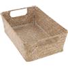 Cesto Portaoggetti Intrecciato in Giacinto D'Acqua, Cestino Portaoggetti 30X20X1