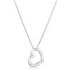 DIAMORE Elli Collana con Ciondolo Cuore da Donna in Argento Sterling 925 con Diamante (0.02 ct.)