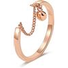 IMINI Anelli semplici pendenti impilabili in argento Sterling 925 per donne ragazze regolabili minimalisti ciondoli pendenti catena nappa promessa eternità anello anello anello gioielli alla moda regali oro