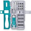 TOTAL - Set 33 Pezzi Giravite Portainserti a Cricchetto | Impugnatura Ergonomica Bicomponente | Acciaio al Cromo-Vanadio | Inserti Magnetici | Adattatori e Bussole | Amig Compatibile, Lega di Acciaio