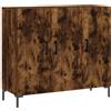 vidaXL Credenza Rovere Fumo 90x34x80 cm in Legno Multistrato