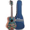 GEWA Concert Ukulele Manoa Tiki - Corpo Sapelli - Design Tiki 2 - multicolore/Legno naturale scuro satinato - incl. Gig Bag imbottito - K-CO-TB